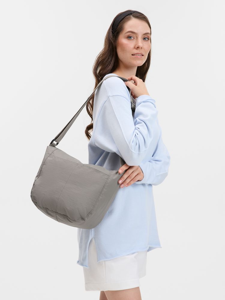 Сумка-хобо через плечо Runn, серая