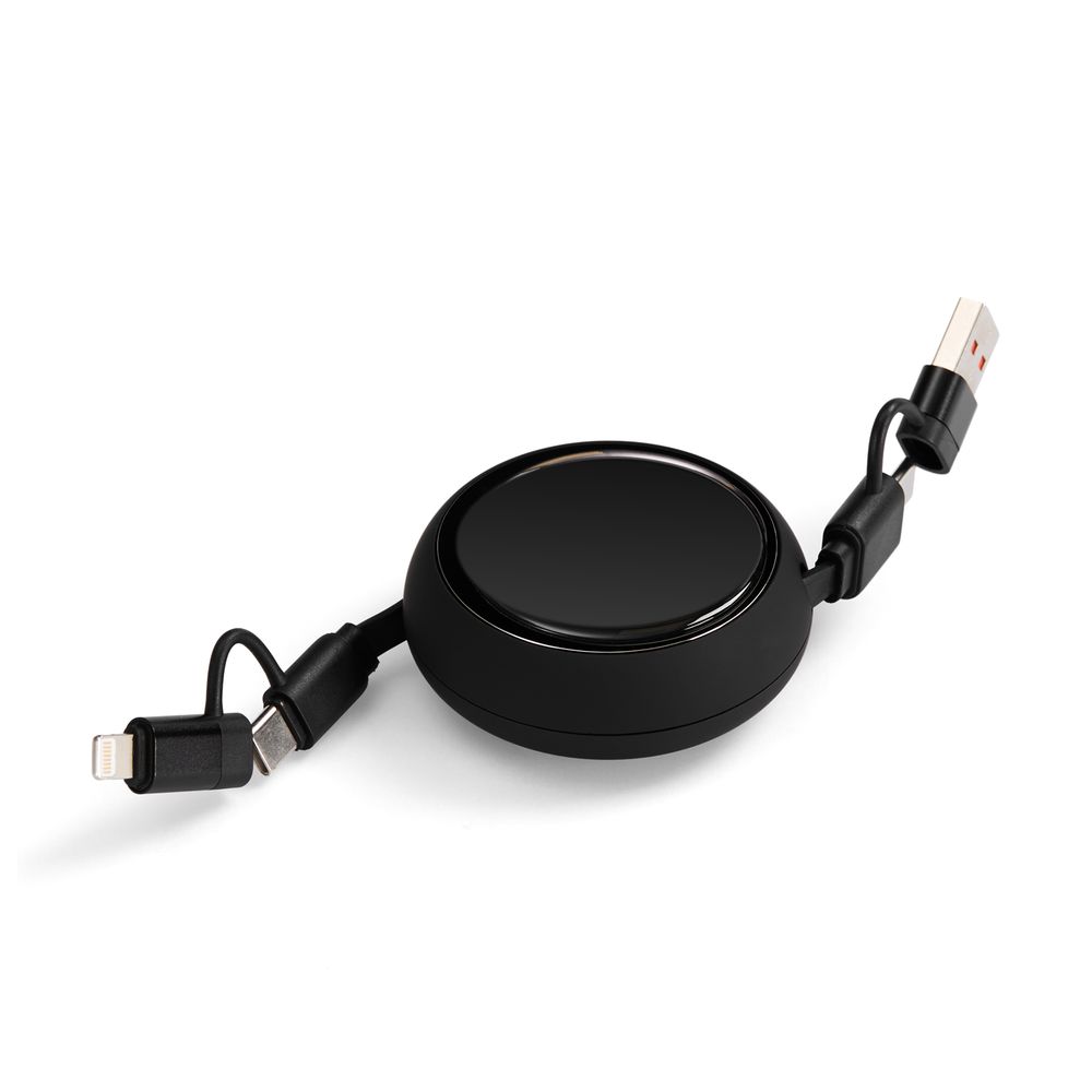 Складной кабель с переходниками pocketCoil, черный