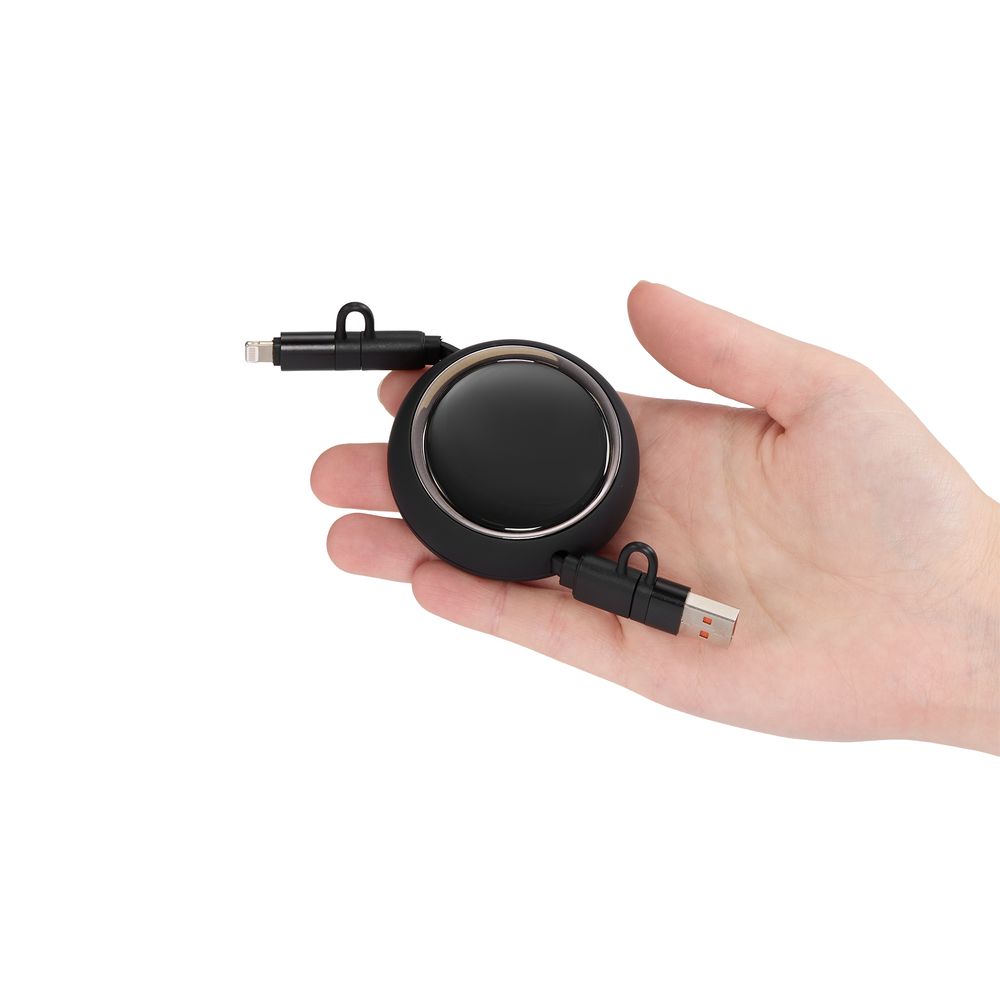 Складной кабель с переходниками pocketCoil, черный