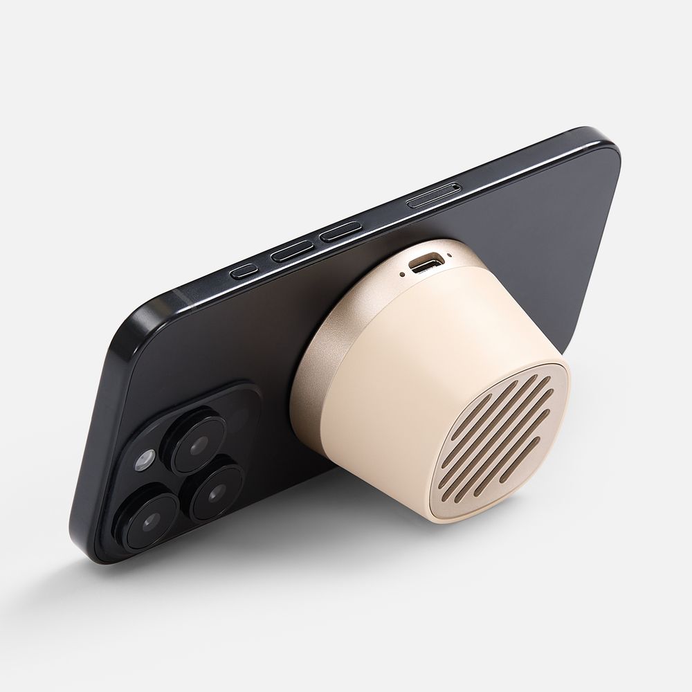 Магнитная колонка с беспроводной зарядкой Riff Circle, молочно-белая