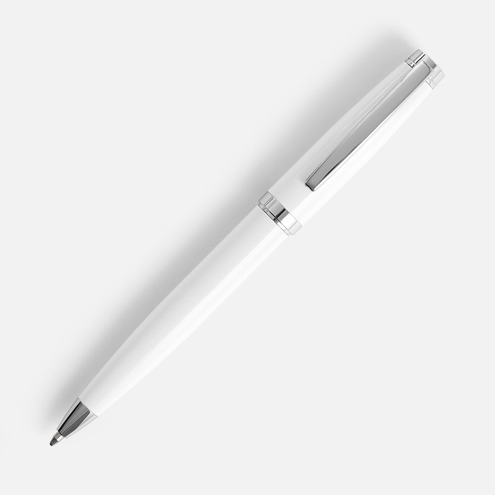 Ручка шариковая Letra Chrome, глянцевая, белая