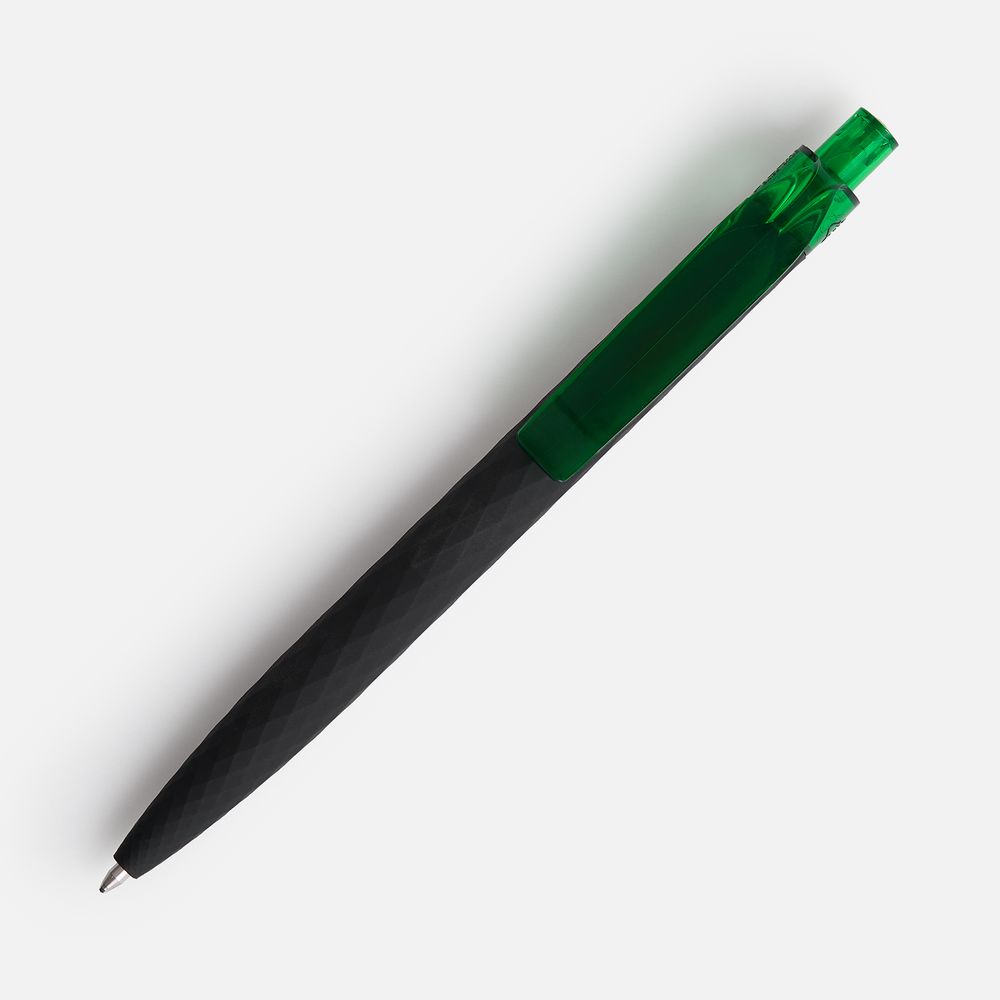 Ручка шариковая Prodir QS01 PRT-T Soft Touch, черная с зеленым