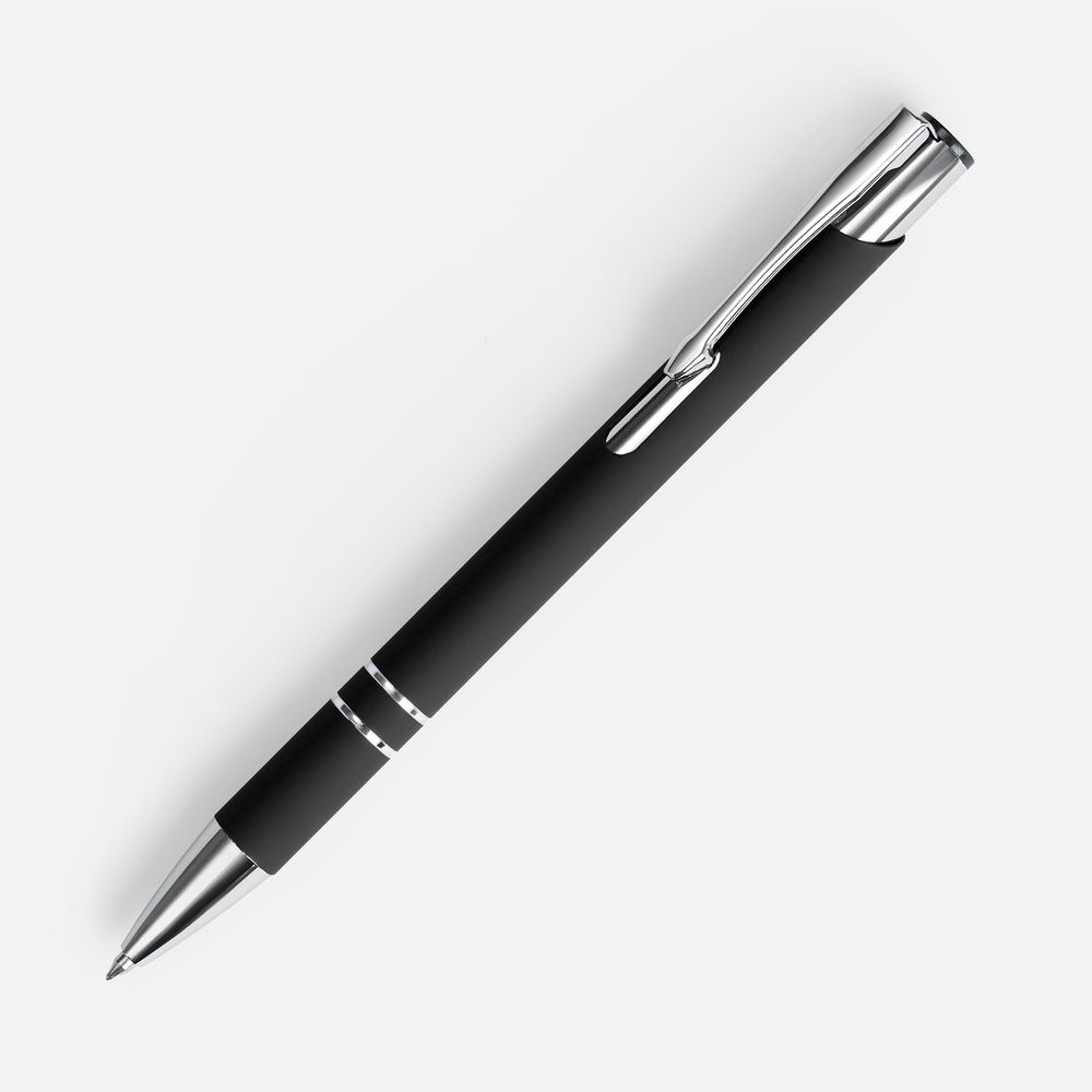 Ручка шариковая Keskus Soft Touch, черная