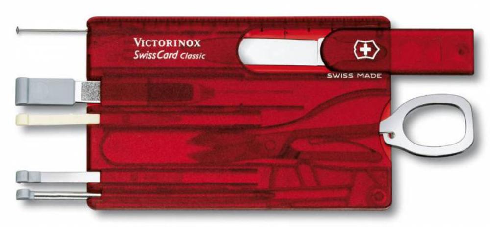 Набор инструментов SwissCard, полупрозрачный красный