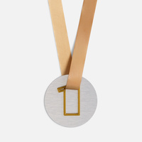 Серебристая с 3D-подвеской Symbol, цифра 1
